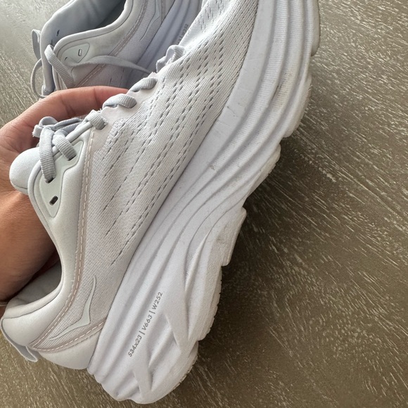 Hoka White Bondi 8 one one Running Shoes - Picture 3 of 6